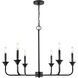 Herring 6 Light 32 inch Matte Black Chandelier Ceiling Light